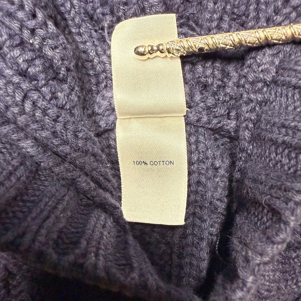Baby Gap Infant Cable Knit Hooded Cardigan Sweater Navy 12-18 Months Cotton - Picture 5 of 7